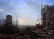 Gellee Claude,dit le Lorrain Harbour view at sunrise Germany oil painting artist